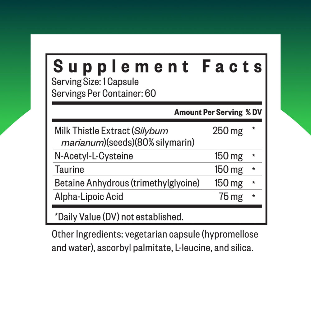 Seeking Health Liver Nutrients capsules close-up; supports liver cell function