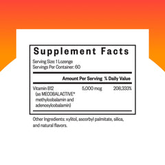Seeking Health Methyl B12 lozenges pack close-up, highlighting convenient daily use.