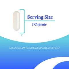 Seeking Health NAC 500mg bottle back, allergen-free formula details.
