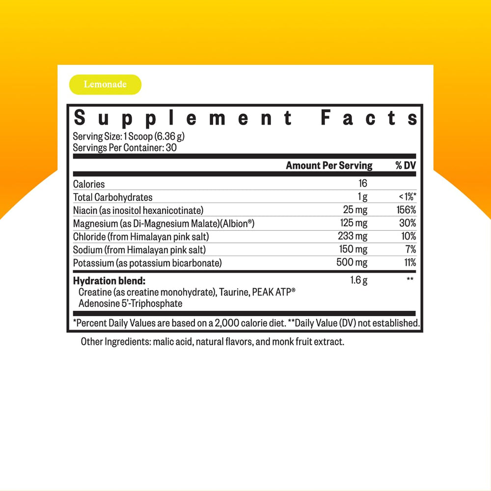 Seeking Health Optimal Electrolyte lemonade jar shows 30 servings for daily use