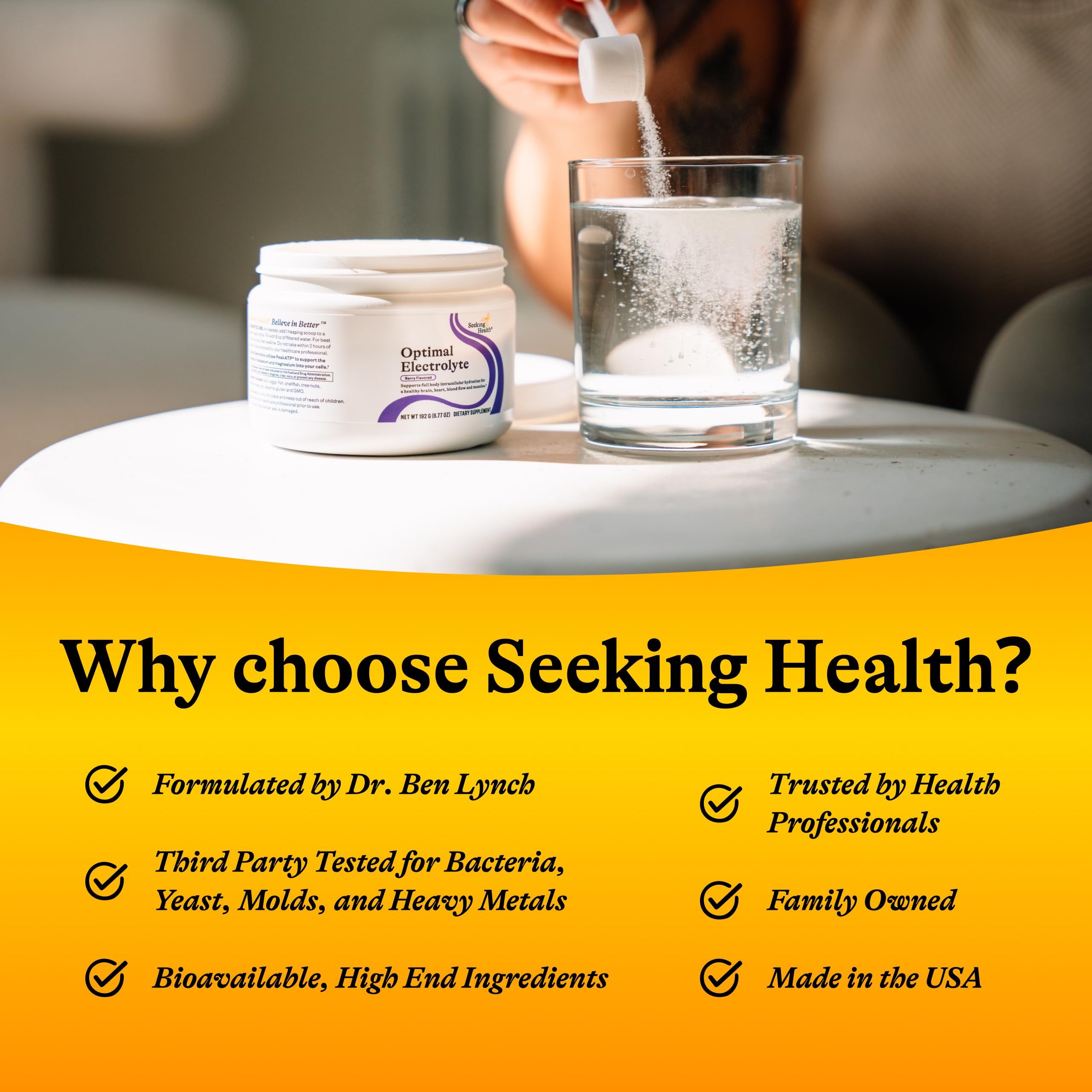 Allergen-free label on Seeking Health Optimal Electrolyte Powder Berry