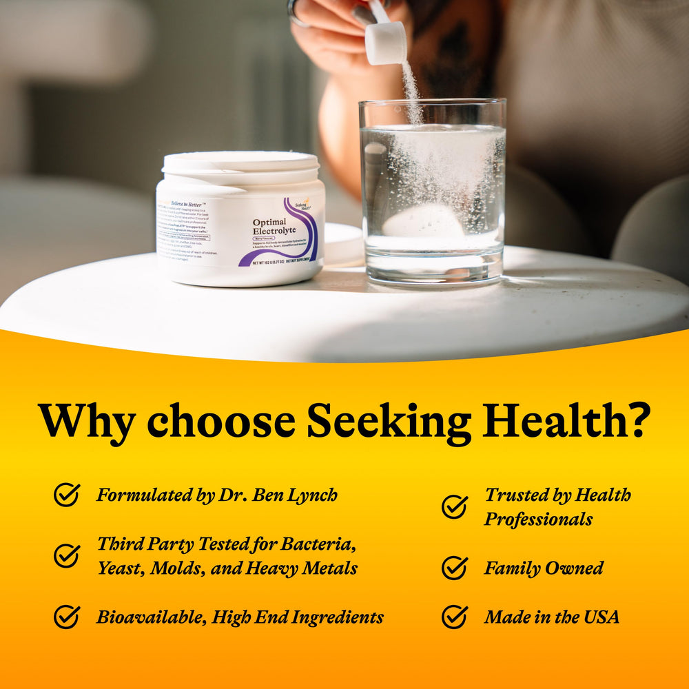 Allergen-free label on Seeking Health Optimal Electrolyte Powder Berry