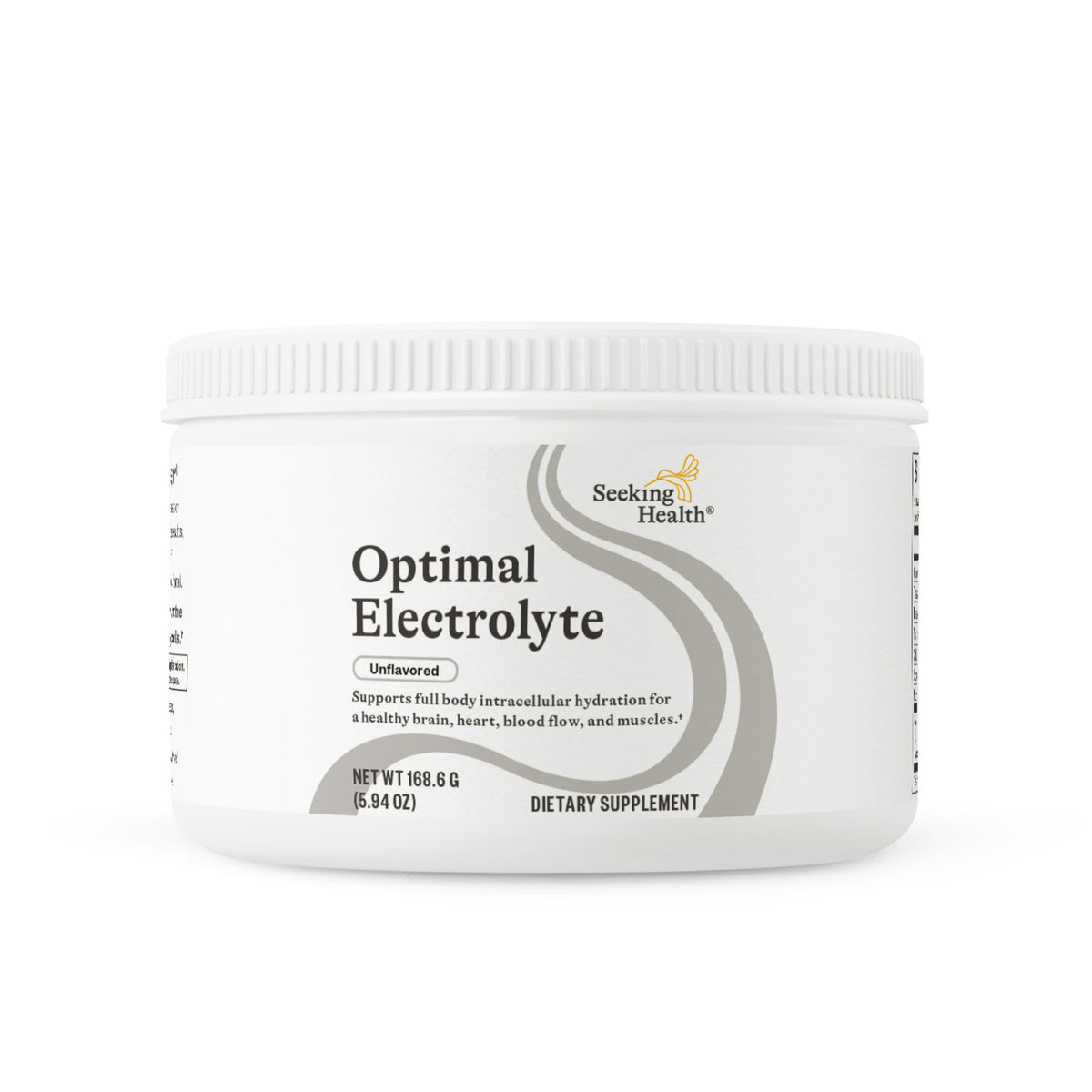 Seeking Health Optimal Electrolyte Powder bottle for hydration and energy support.