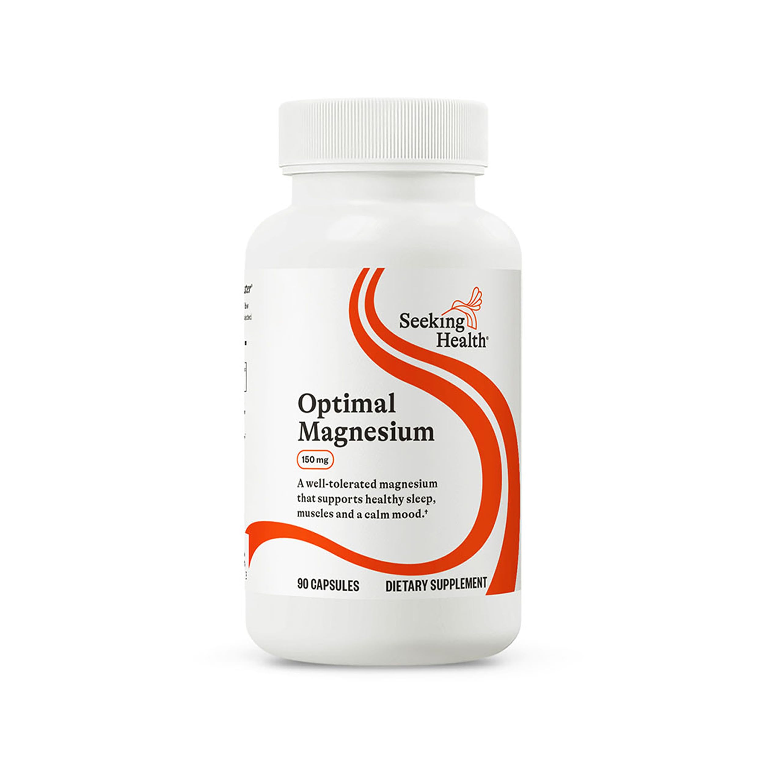 Seeking Health Optimal Magnesium capsules close-up showing bioavailable forms for daily wellness.