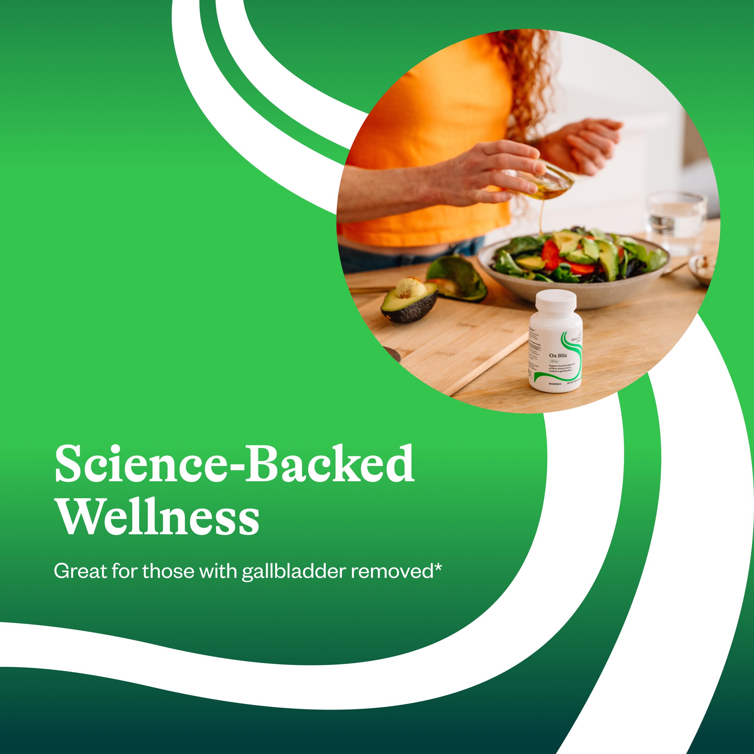 Seeking Health Ox Bile digestive enzyme matrix highlights fat digestion support.