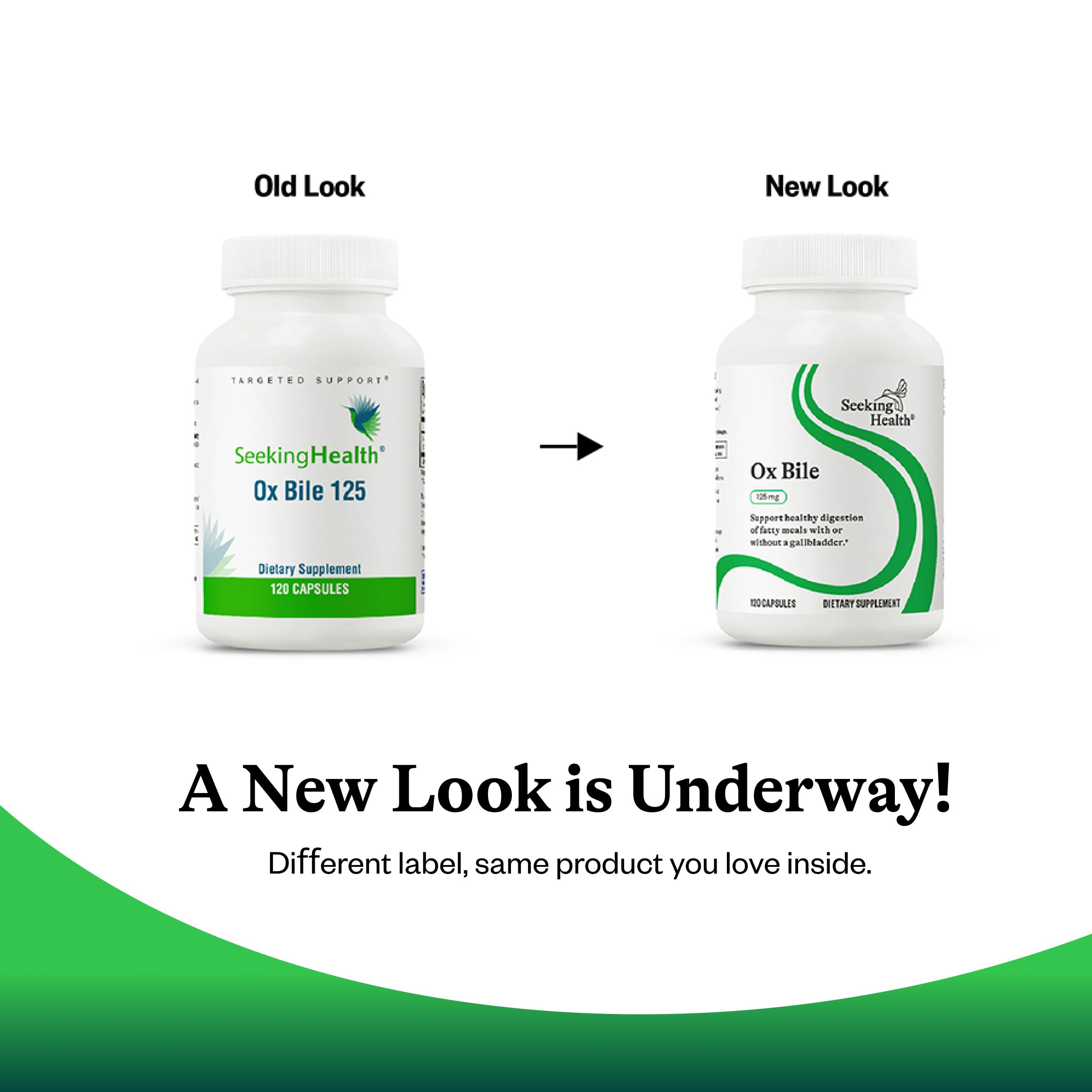 Seeking Health Ox Bile capsules shown with high fat meal use.