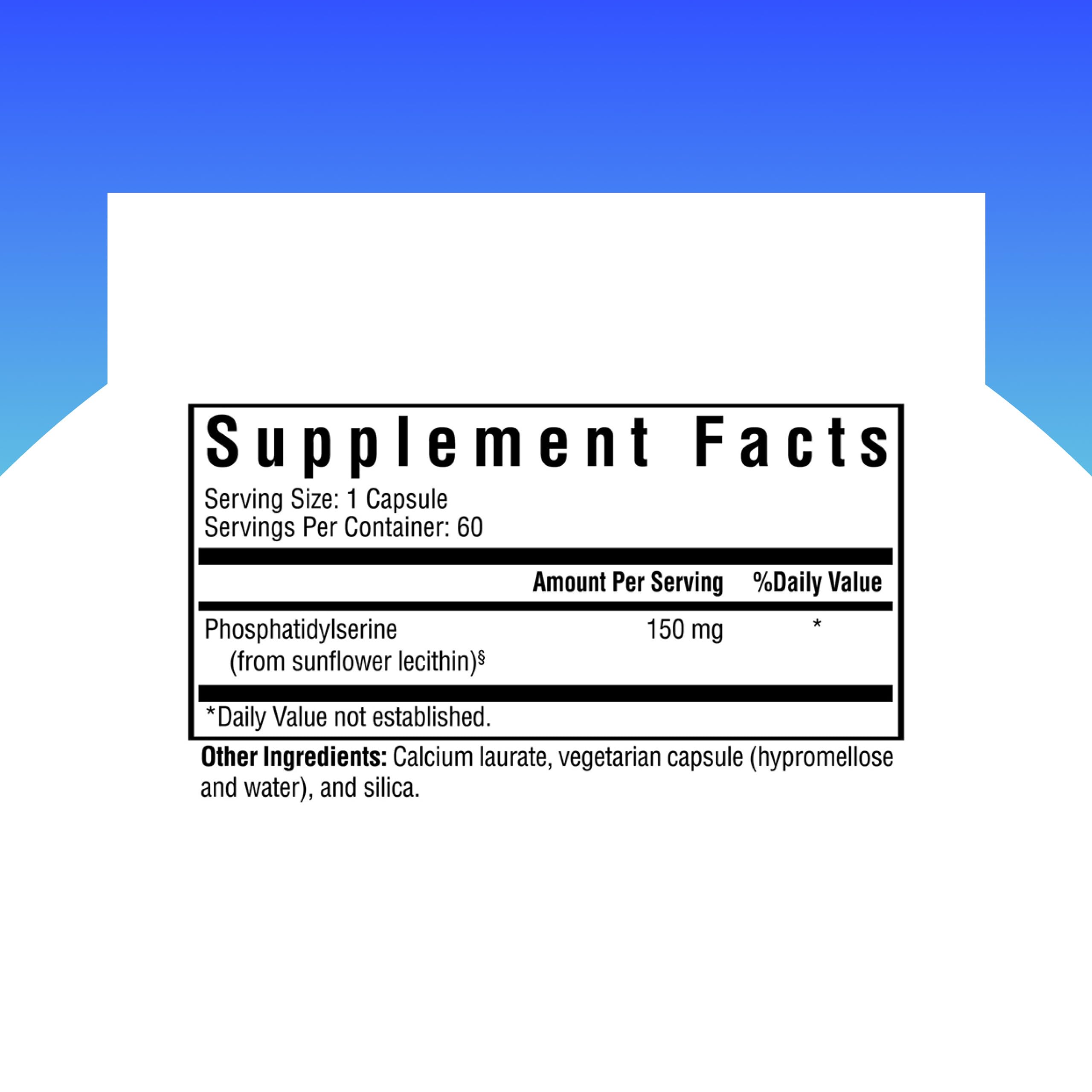 Seeking Health phosphatidyl serine capsules ready for everyday cognitive support.