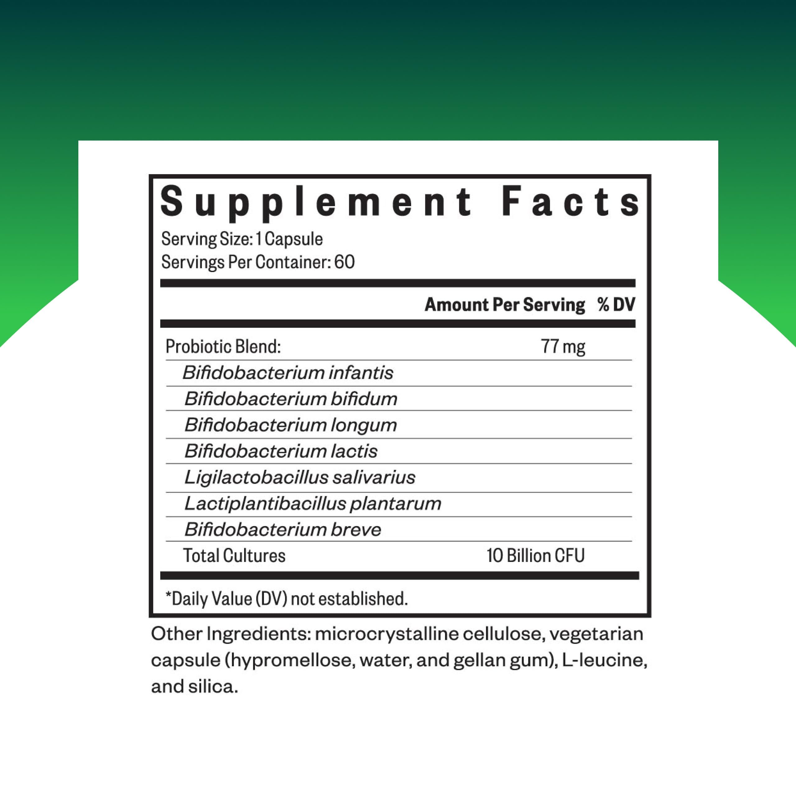 Seeking Health ProBiota HistaminX capsules closeup highlights daily probiotic dose.