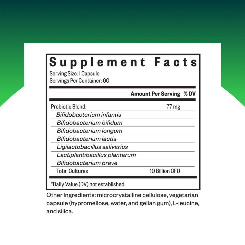 Seeking Health ProBiota HistaminX capsules closeup highlights daily probiotic dose.