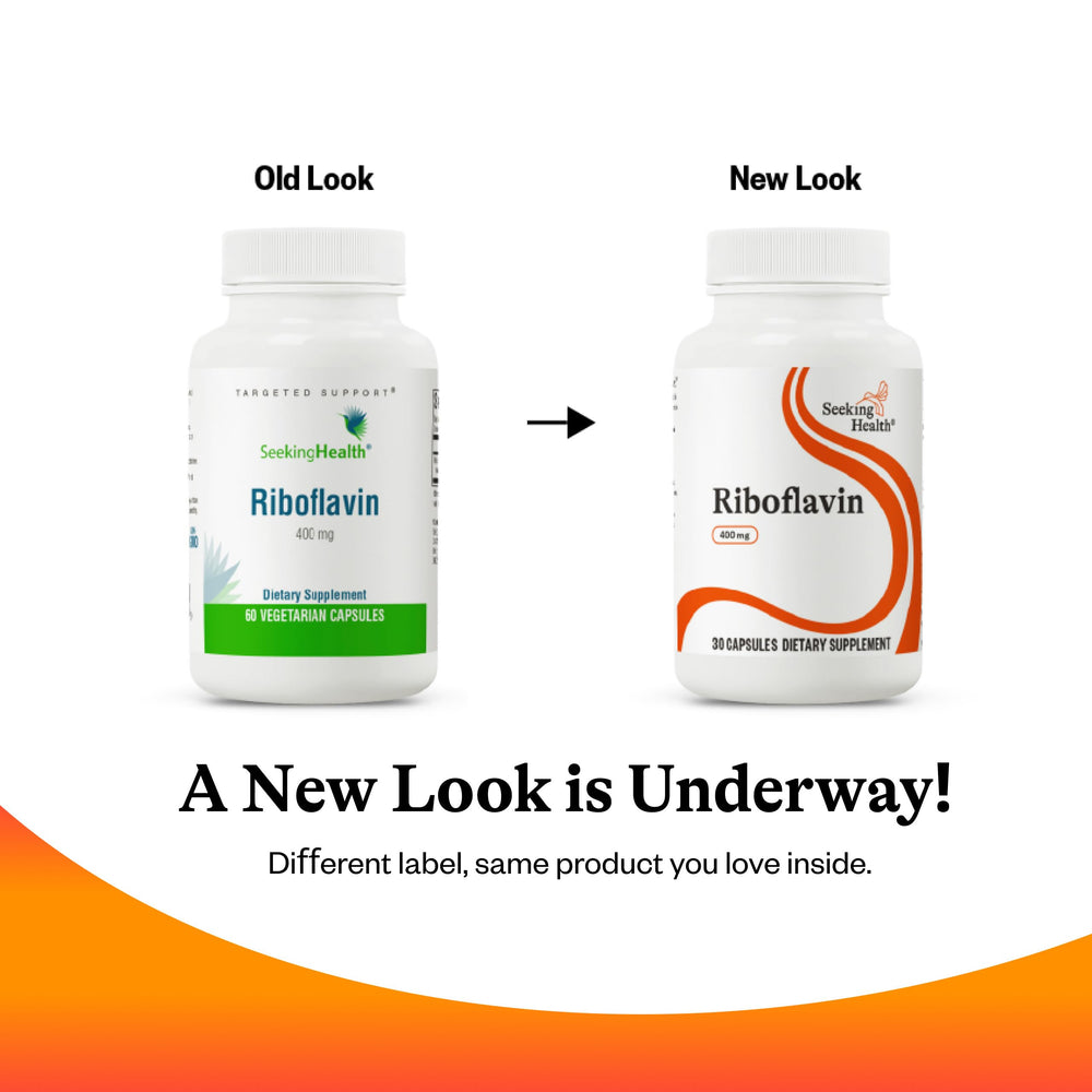 Seeking Health riboflavin shelf display demonstrates convenient accessibility for daily routines.