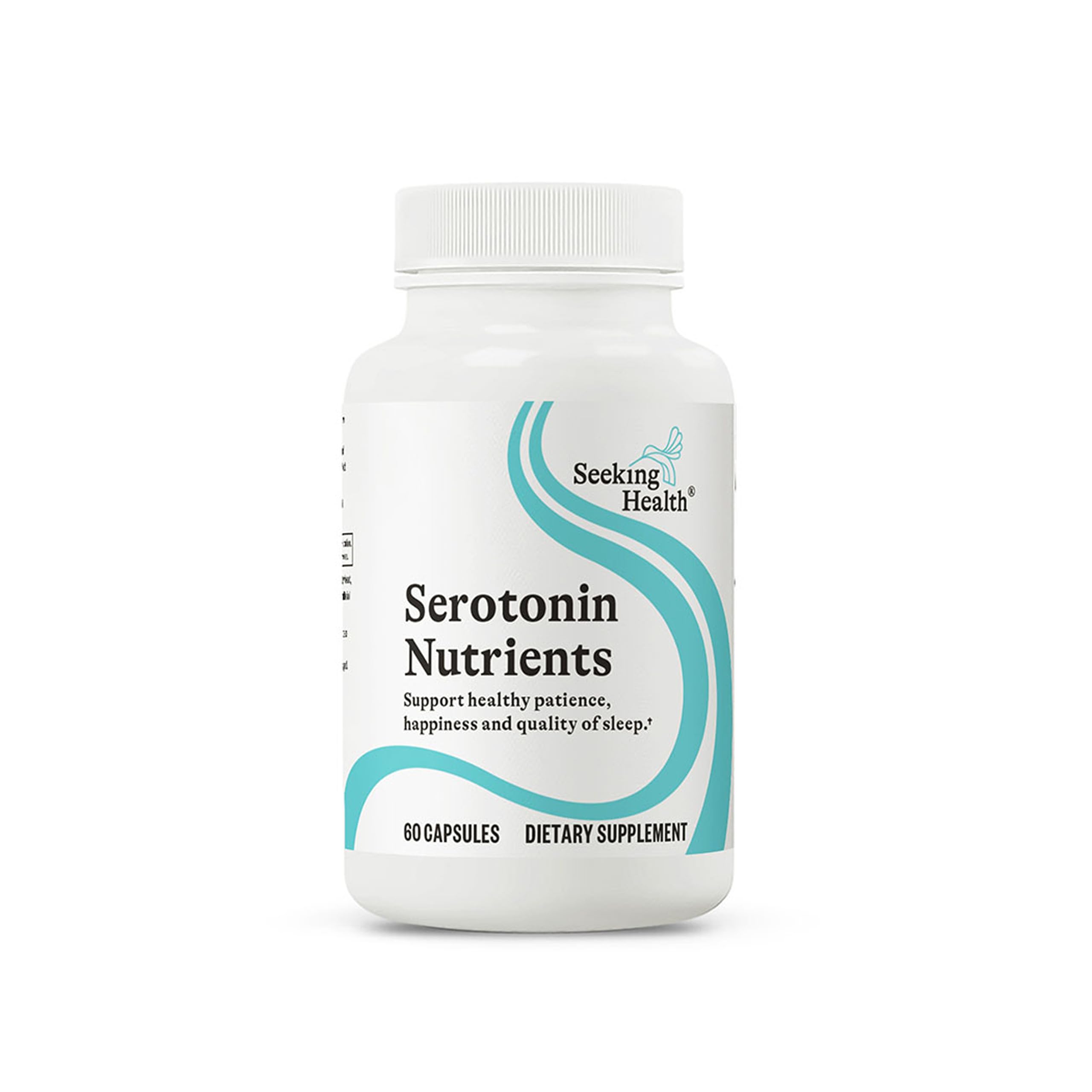 Seeking Health Serotonin Nutrients bottle cap — easy nightly sleep support.