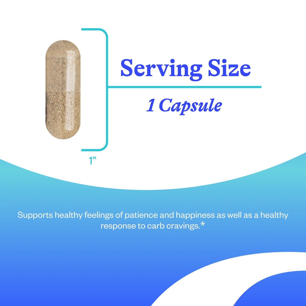 Seeking Health Serotonin Nutrients bottle label — vegan capsules for daily well-being.