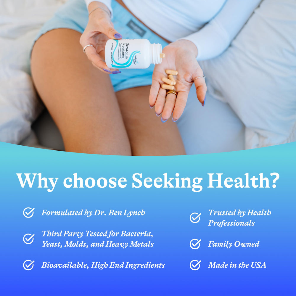 Seeking Health Serotonin Nutrients capsules — supports healthy response to cravings.