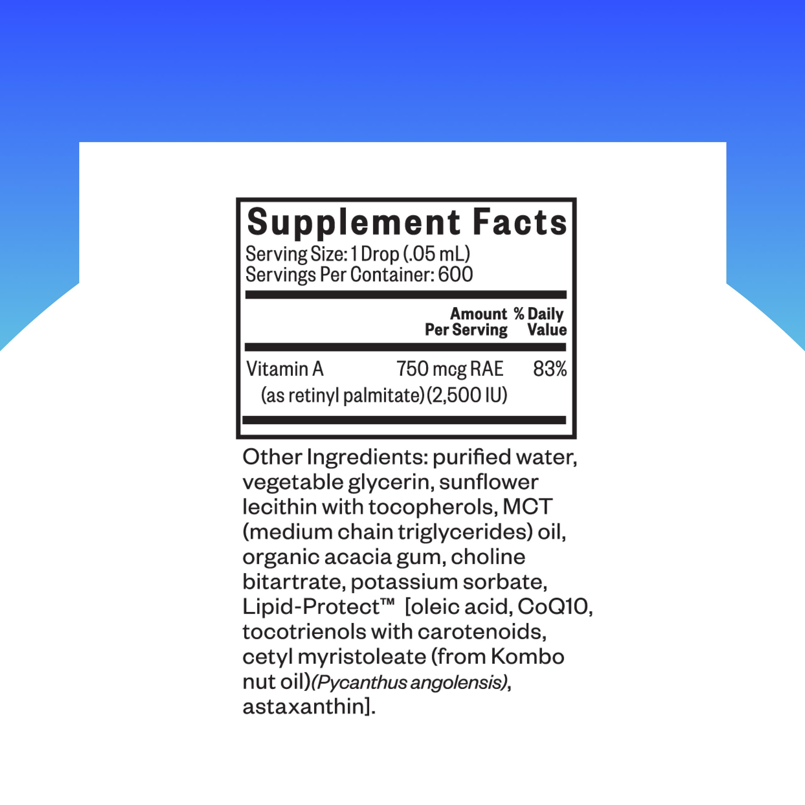 Dropper of Seeking Health Vitamin A Drops for immune support use