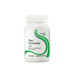 Seeking Health Zinc Carnosine bottle with capsules for daily digestive support.
