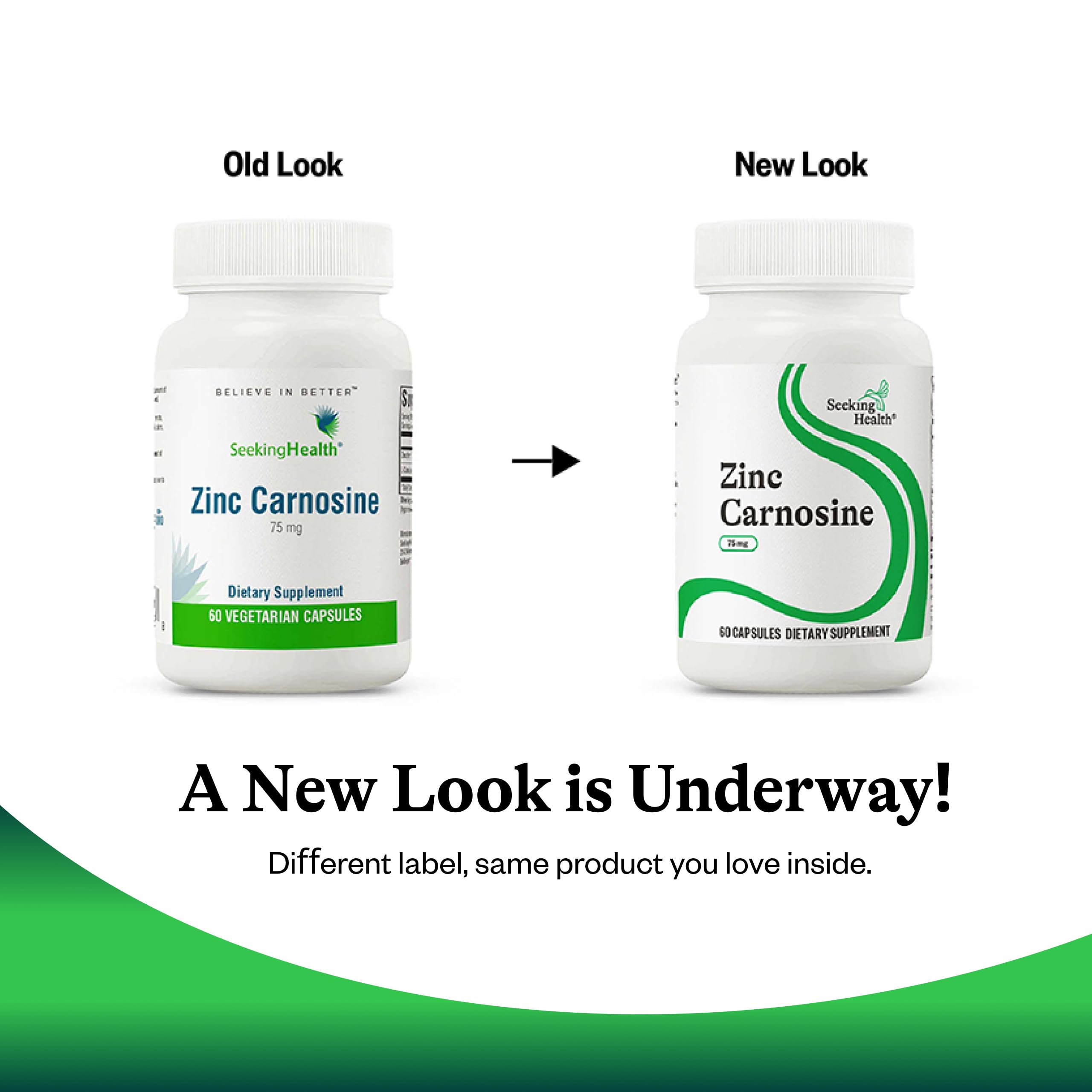Seeking Health Zinc Carnosine packaging quality and safety messaging.