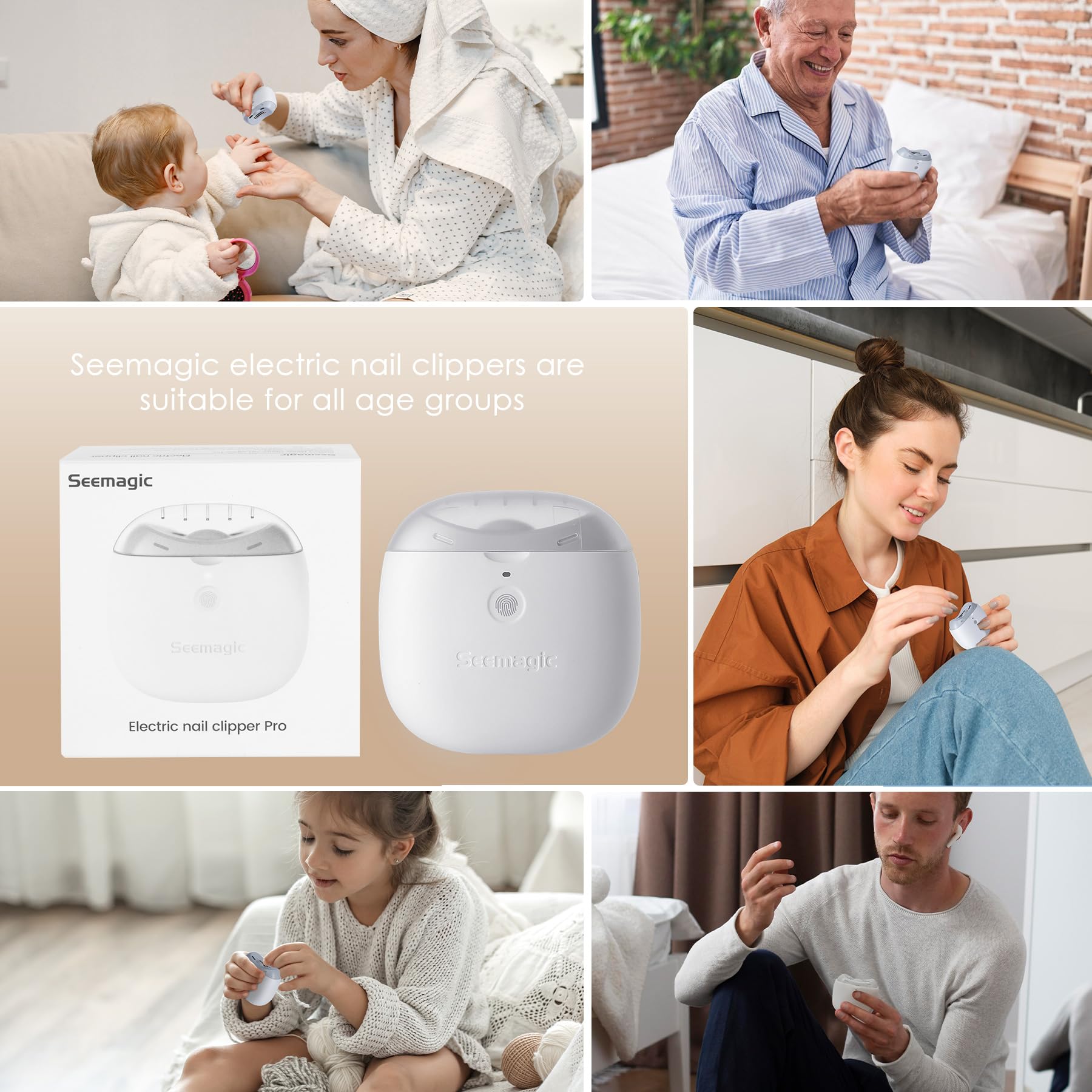 Seemagic nail clippers suitable for adults, seniors, and babies