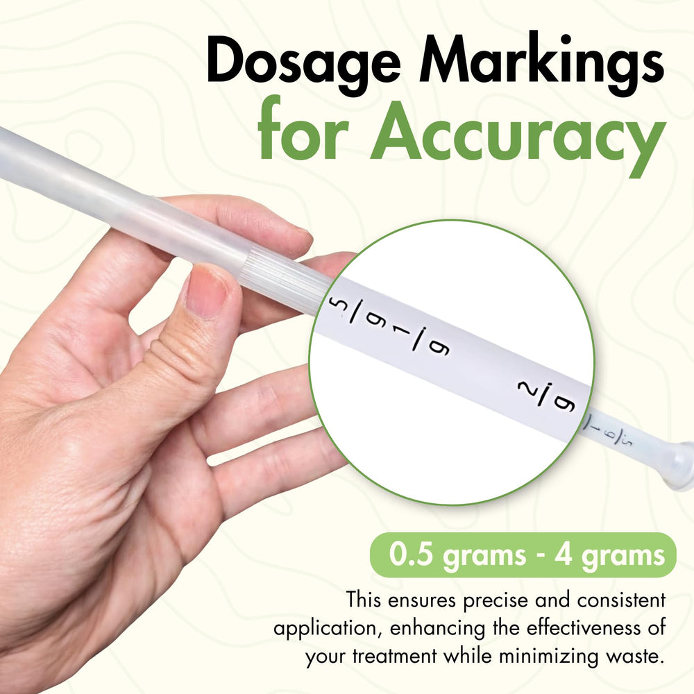 Seeq Wellness applicators showing printed dosage measurements for accuracy