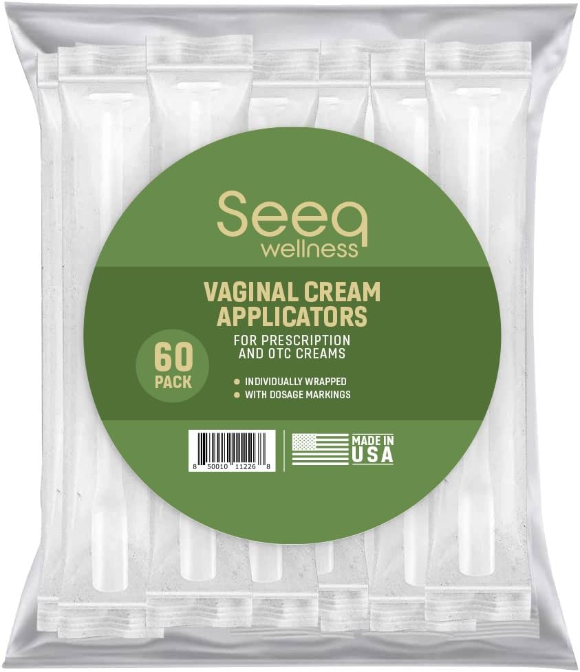 Seeq Wellness disposable vaginal applicators in package wrap for hygienic single-use