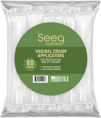 Seeq Wellness disposable vaginal applicators in package wrap for hygienic single-use