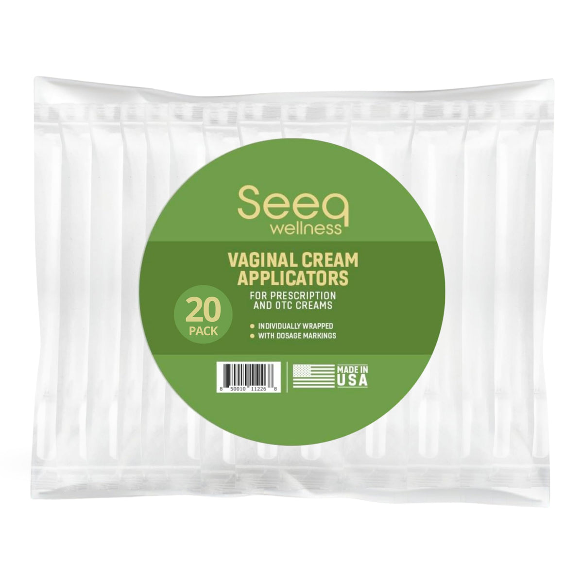 Seeq Wellness pack of 20 disposable vaginal applicators for hygienic use