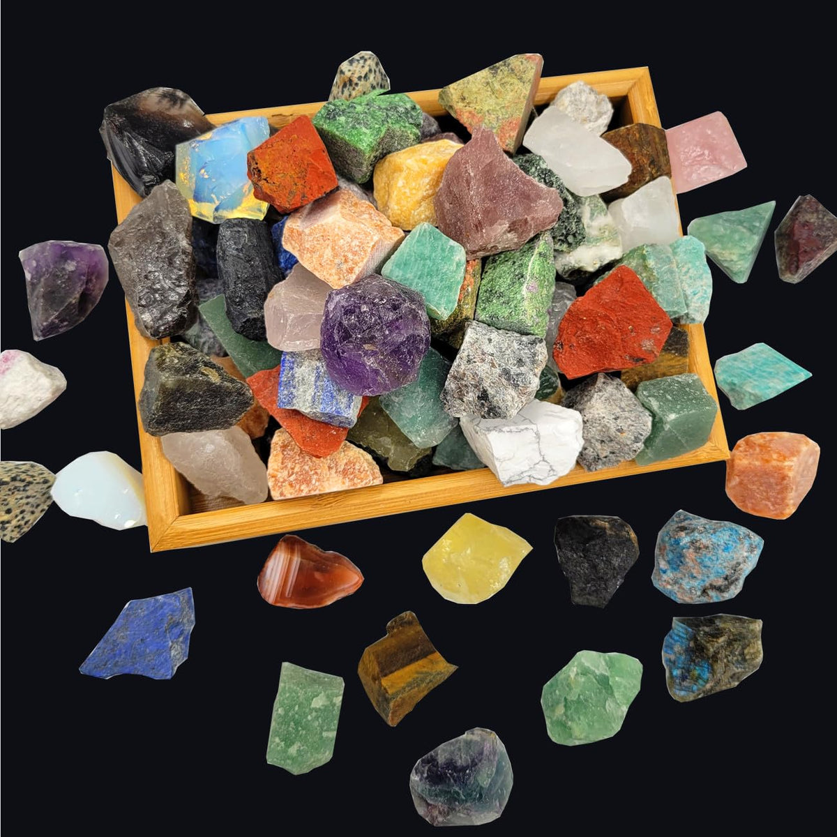 SeeuFun 80+ pcs natural rocks for tumbling ready for polishing projects