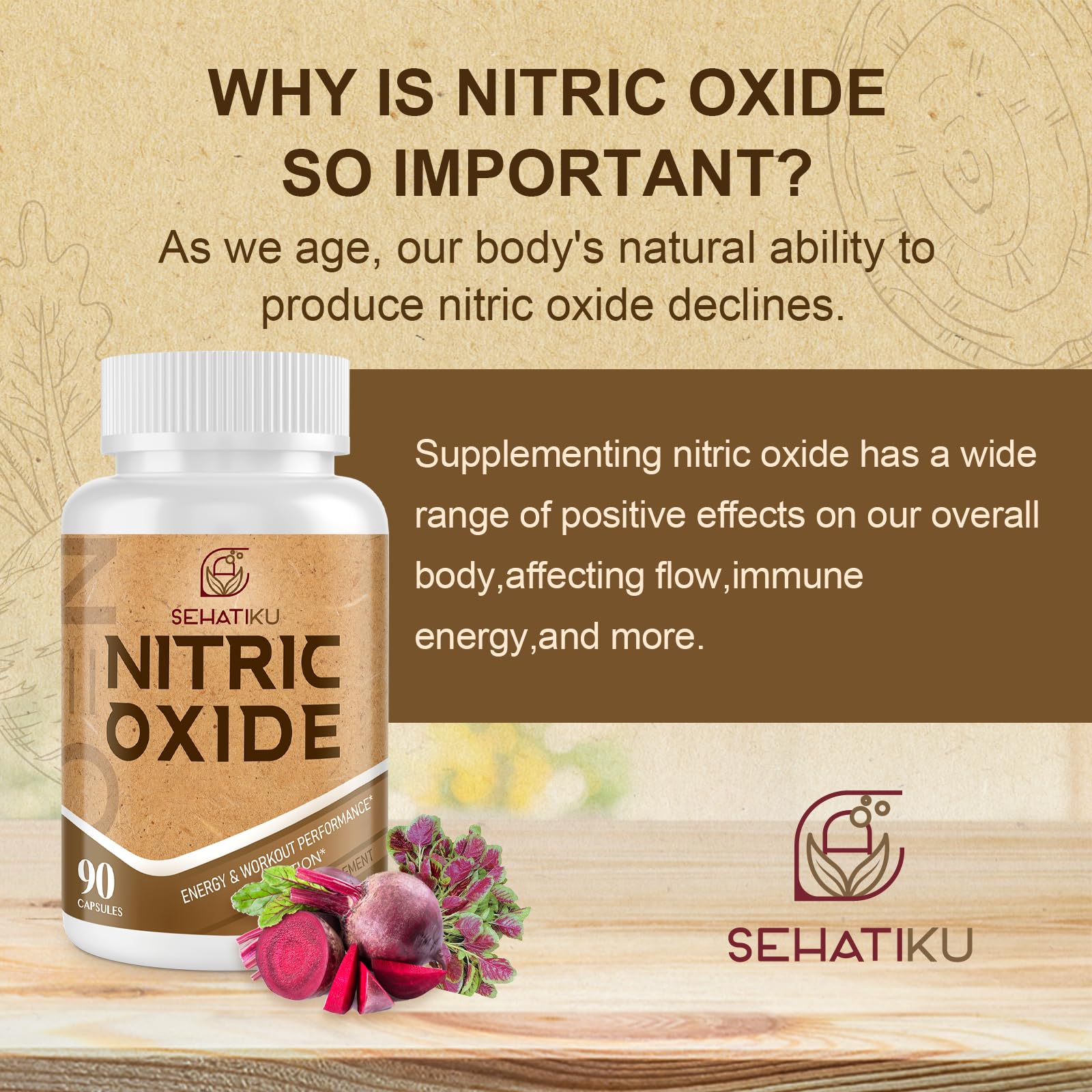 Sehatiku Nitric Oxide used daily as part of morning routine for energy.