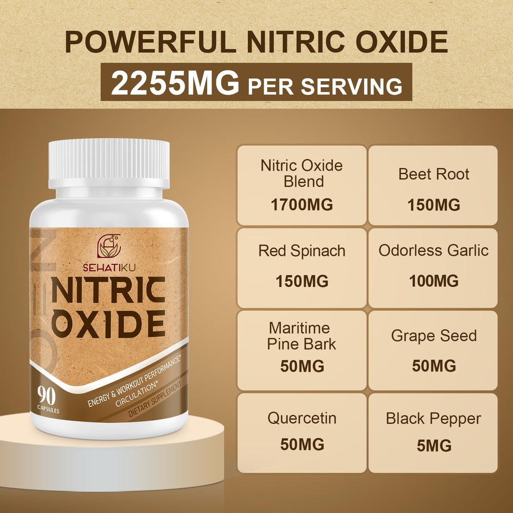 Packaging box highlights 90 capsules and blend benefits.