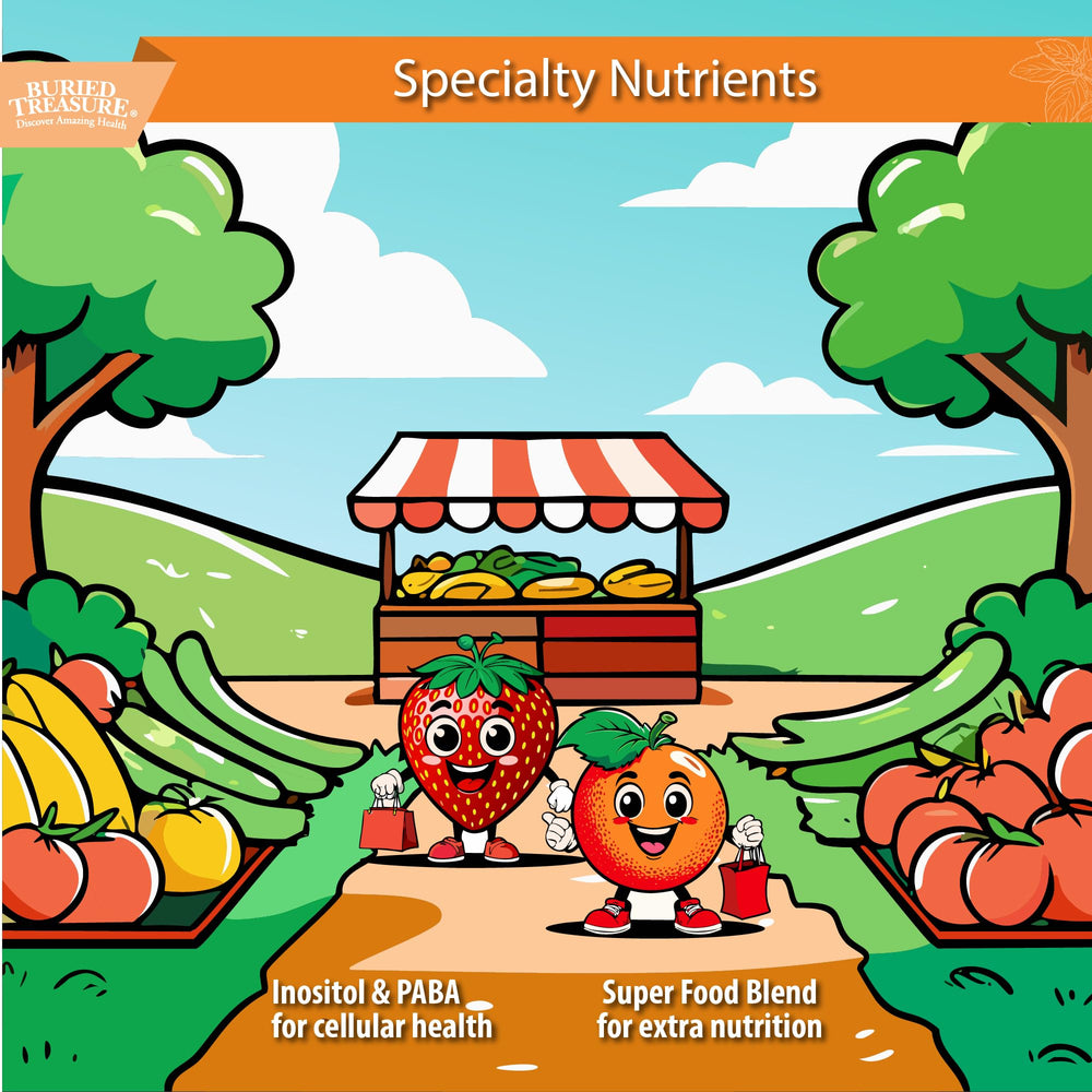 Select Nutrition Buried Treasure gluten-free zero sugar icons emphasize health features