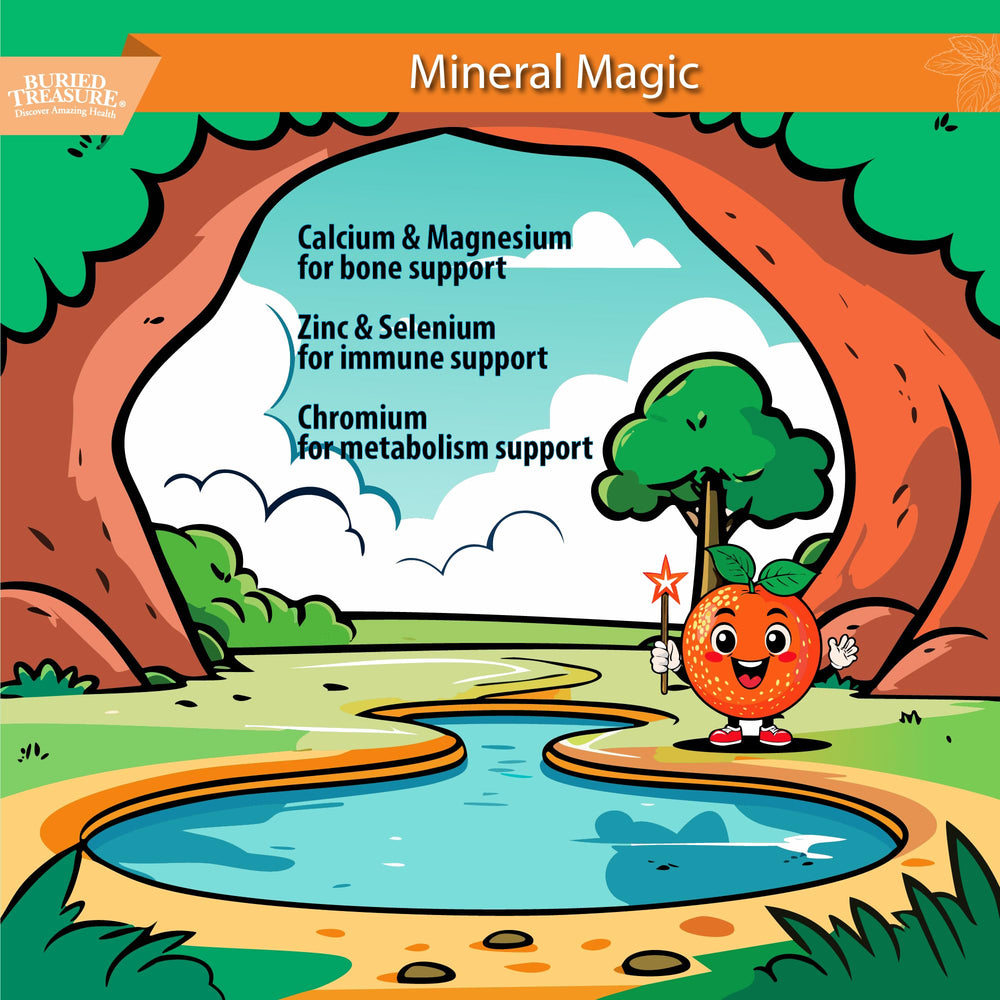 Select Nutrition Buried Treasure orange mango glass conveys tasty flavor