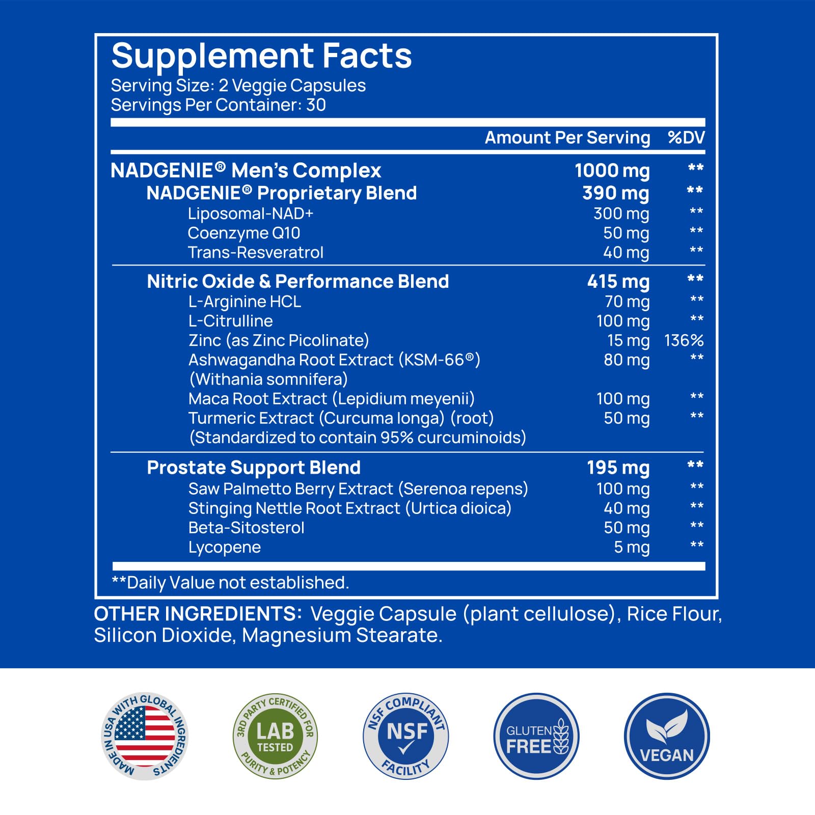 Selerb NADGENIE dosage panel shown for informed daily use and clean labeling.