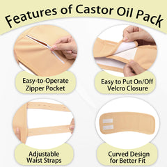 Selferry castor oil pack wrap knee flexible fit for joint warmth