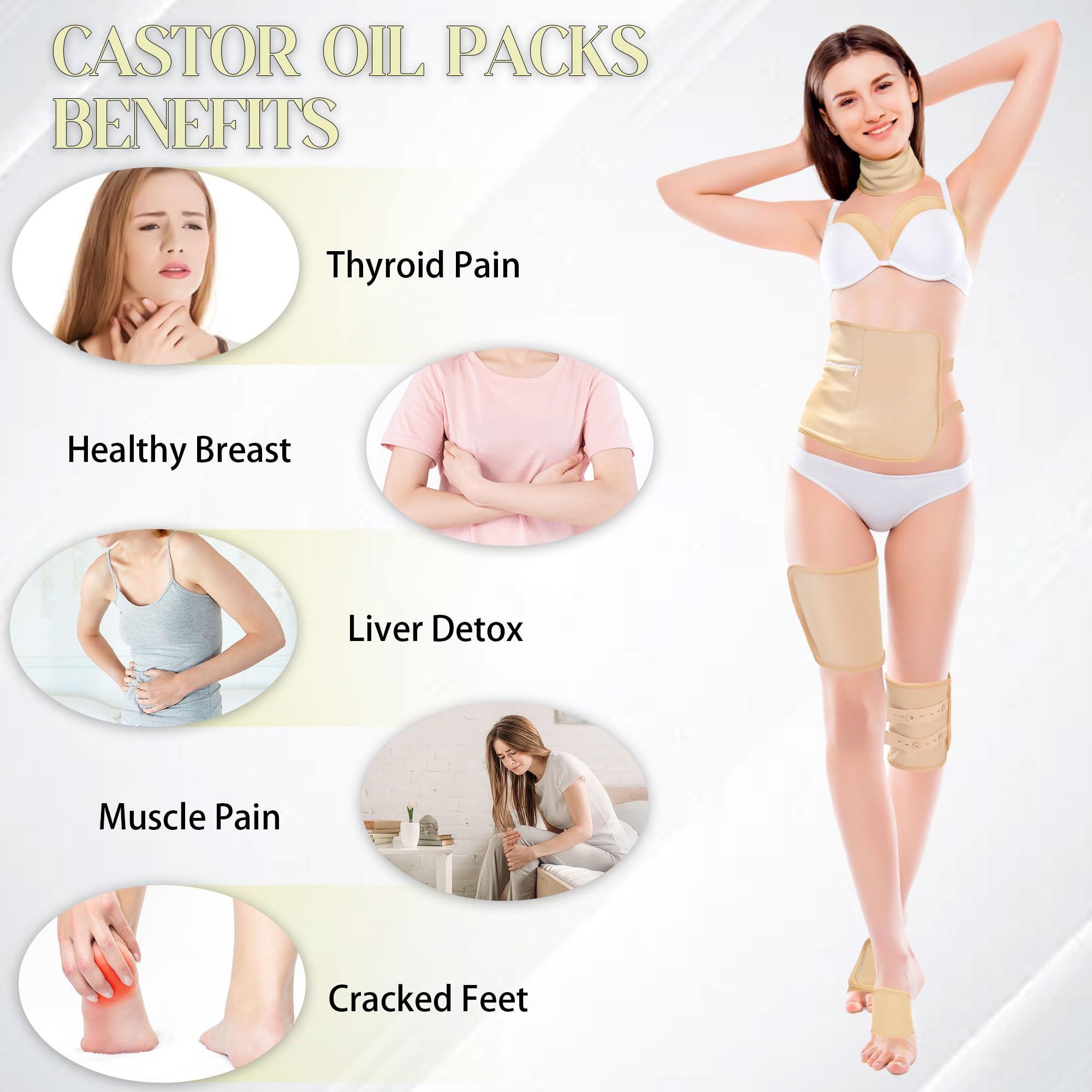 Selferry castor oil pack wrap waist delivers targeted warmth for abdominal comfort