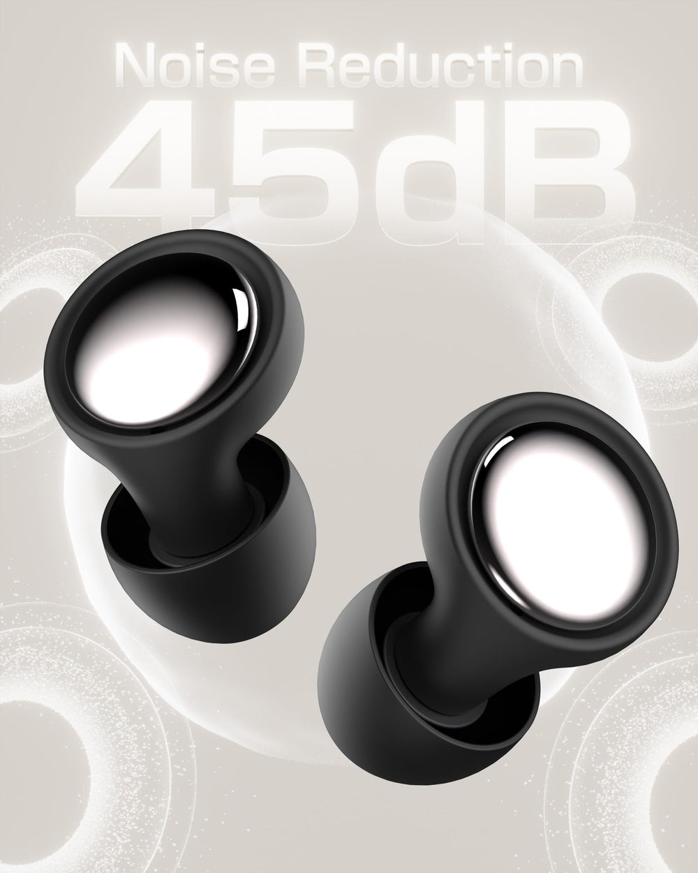 Selouj ear plugs with a sealed sound chamber reduce up to 45 dB.