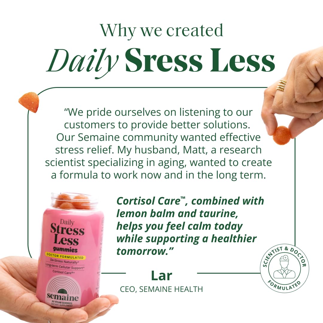 Semaine Stress Less Gummy night scene suggesting sleep support