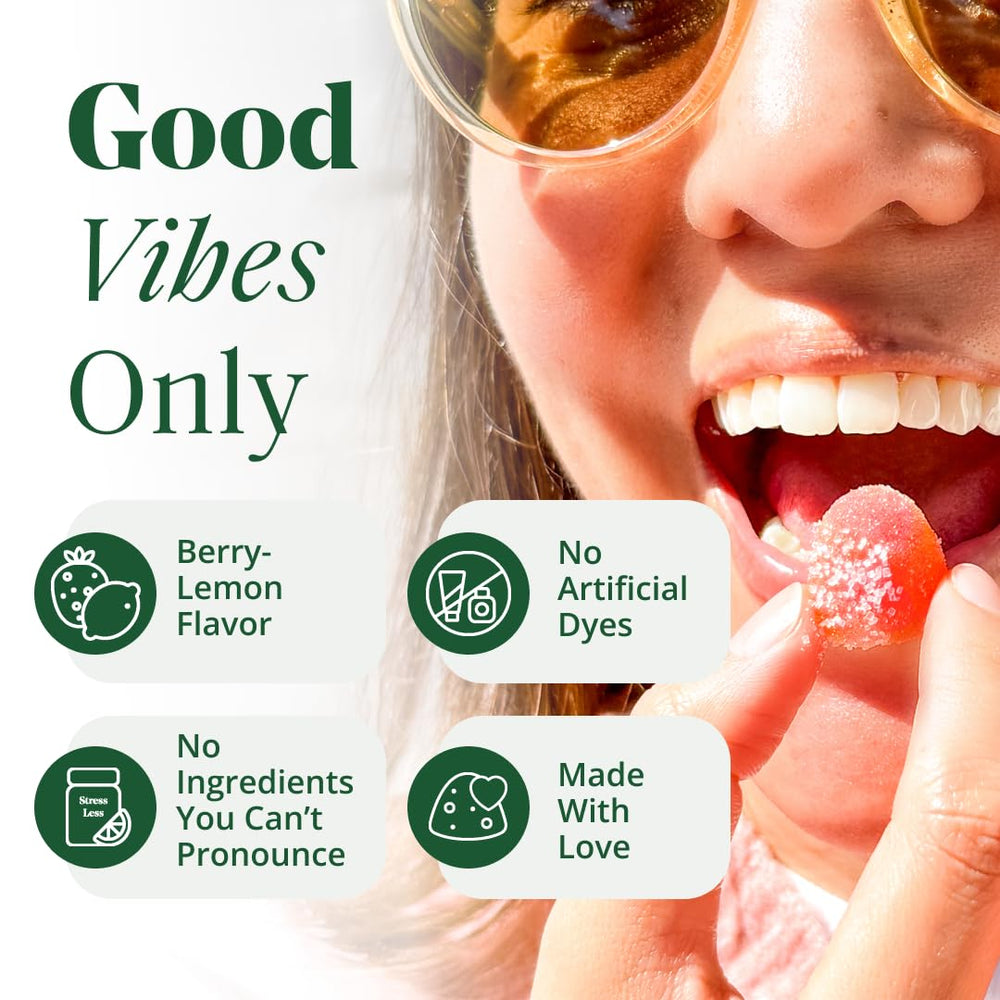 Semaine Stress Less Gummy packaging emphasizes USA-based, lab-tested quality