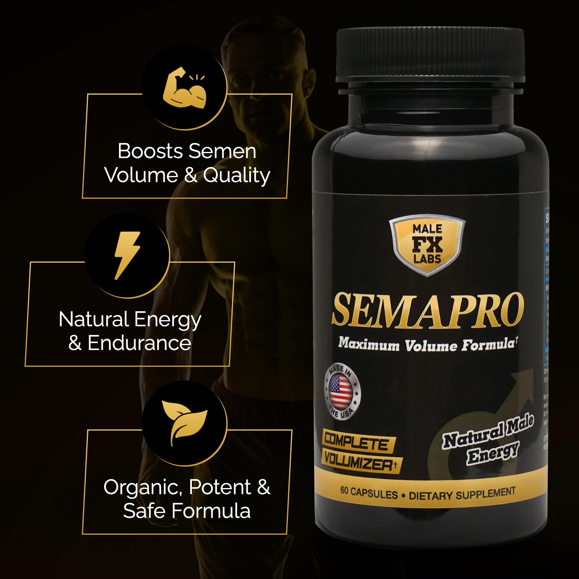 Close-up of Semapro ingredient label highlighting high quality nutrients.