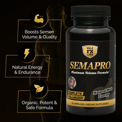 Close-up of Semapro ingredient label highlighting high quality nutrients.