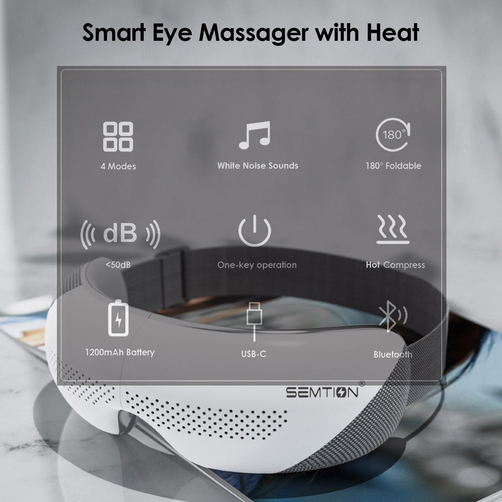 SEMTION Eye Massager with Heat, Type-C cable included for quick charging