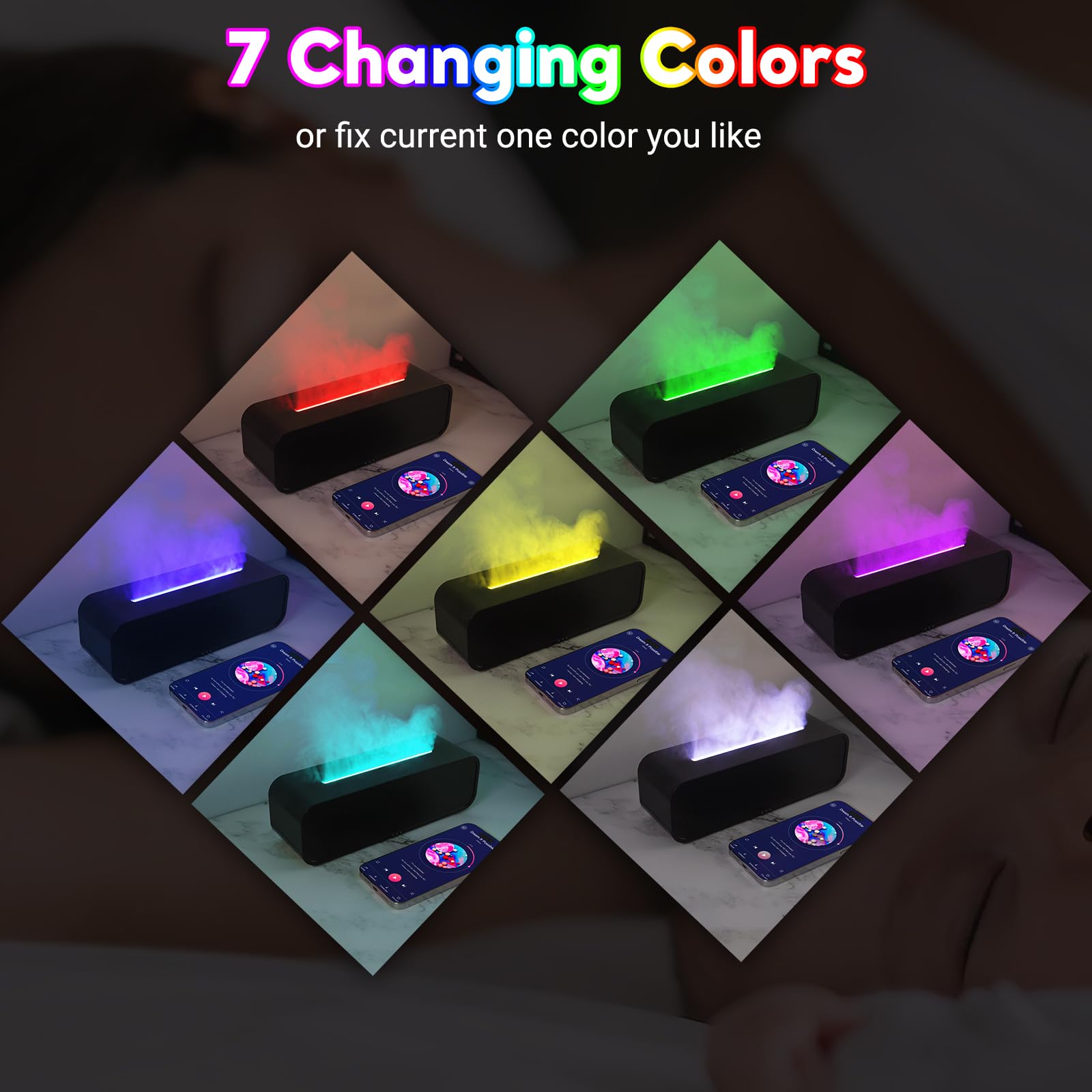 SENMUL diffuser with music syncing feature complements workouts or meditation.