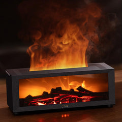 SENMUL essential oil diffuser in fireplace black front view for cozy ambiance