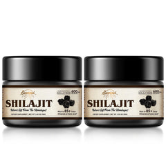 Sennasi Shilajit resin bottle close-up highlighting rich amber resin for daily vitality.