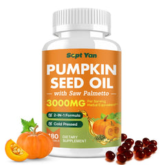 SEPT YAN pumpkin seed oil with saw palmetto softgels bottle front view for daily wellness