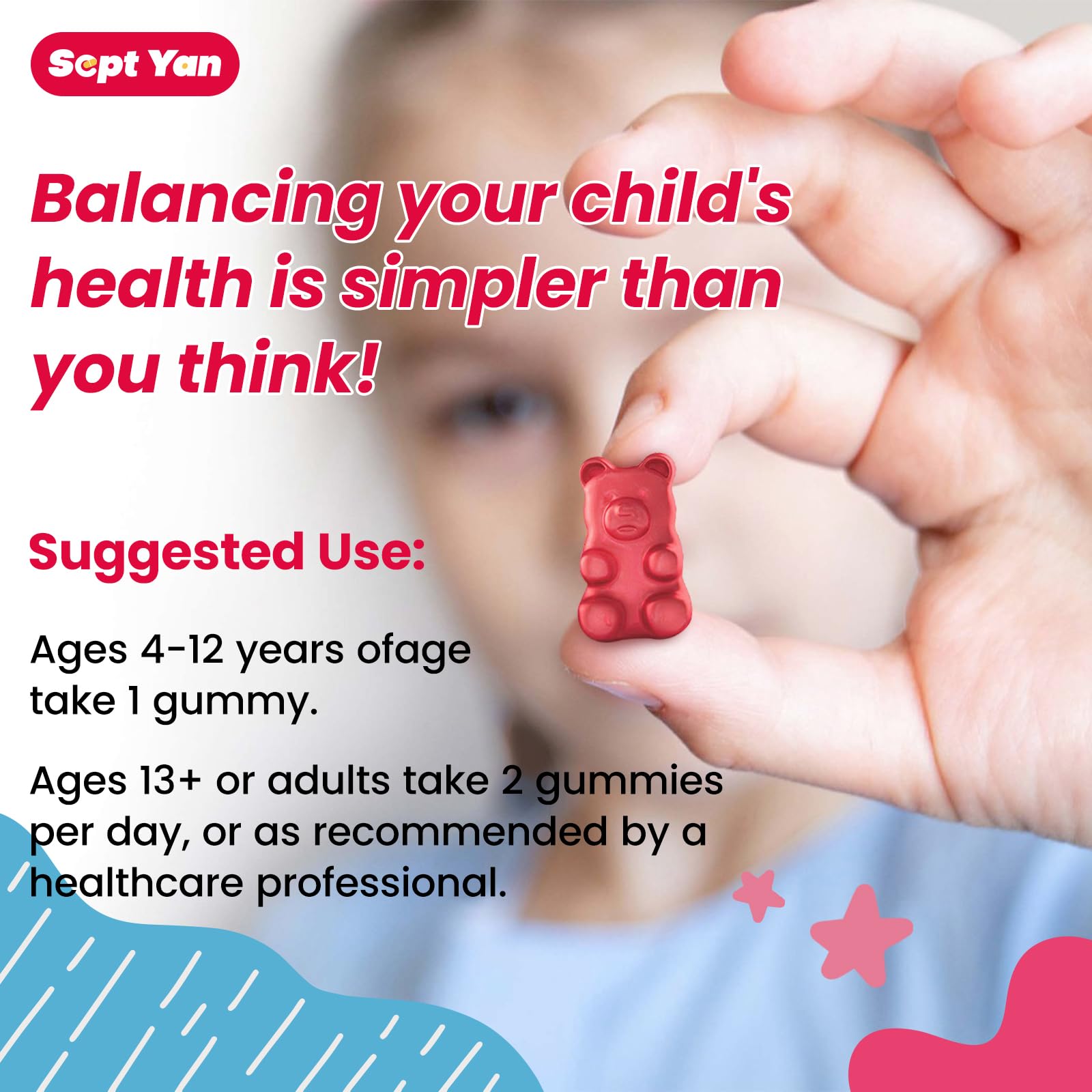 Sept Yan gummies are easy to chew for kids and adults