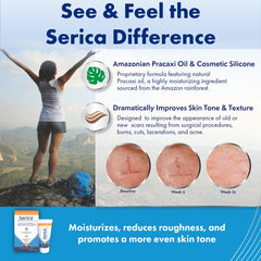 Serica Scar Gel dries clear for discreet daytime use.