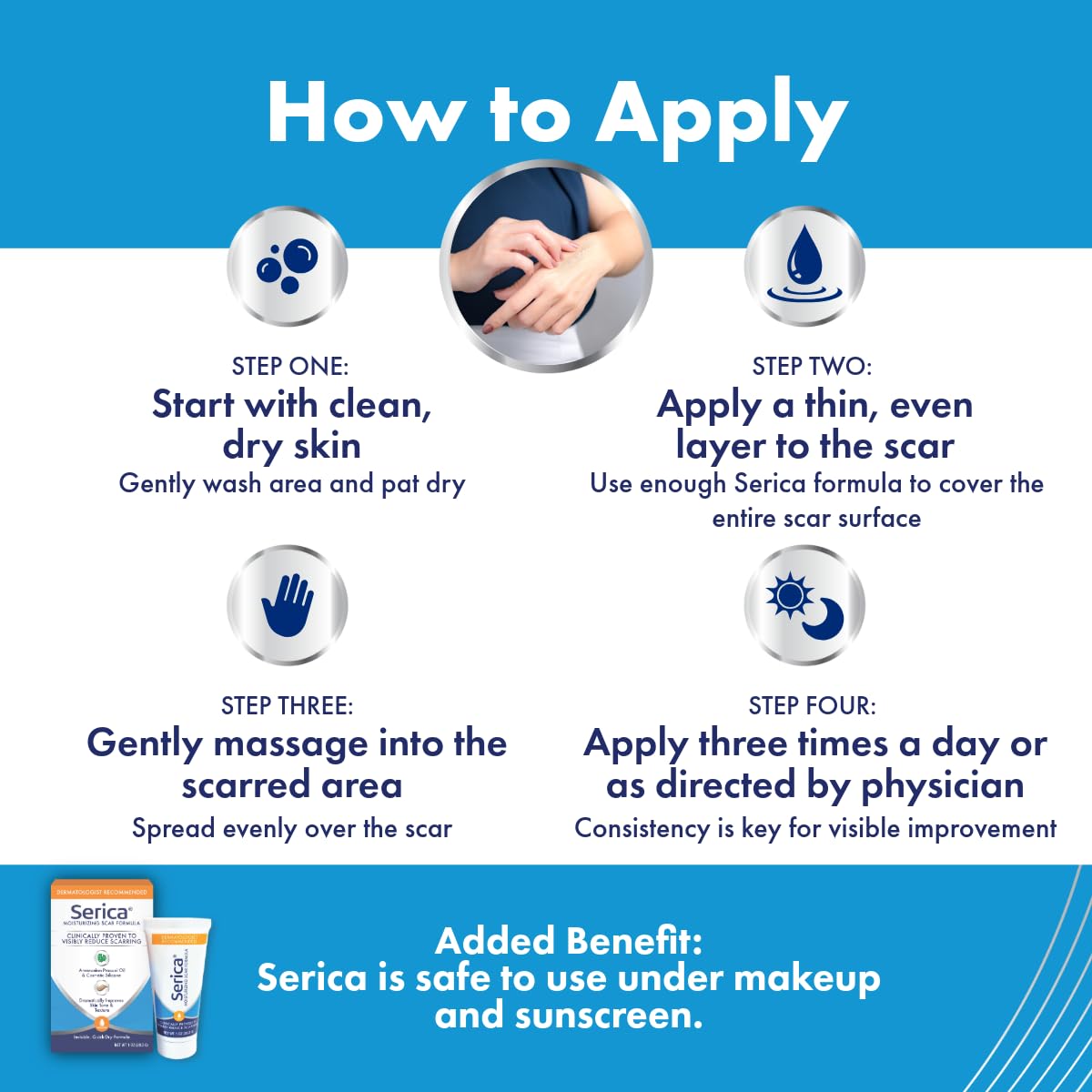 Serica Scar Gel suitable for face and body, non-comedogenic.