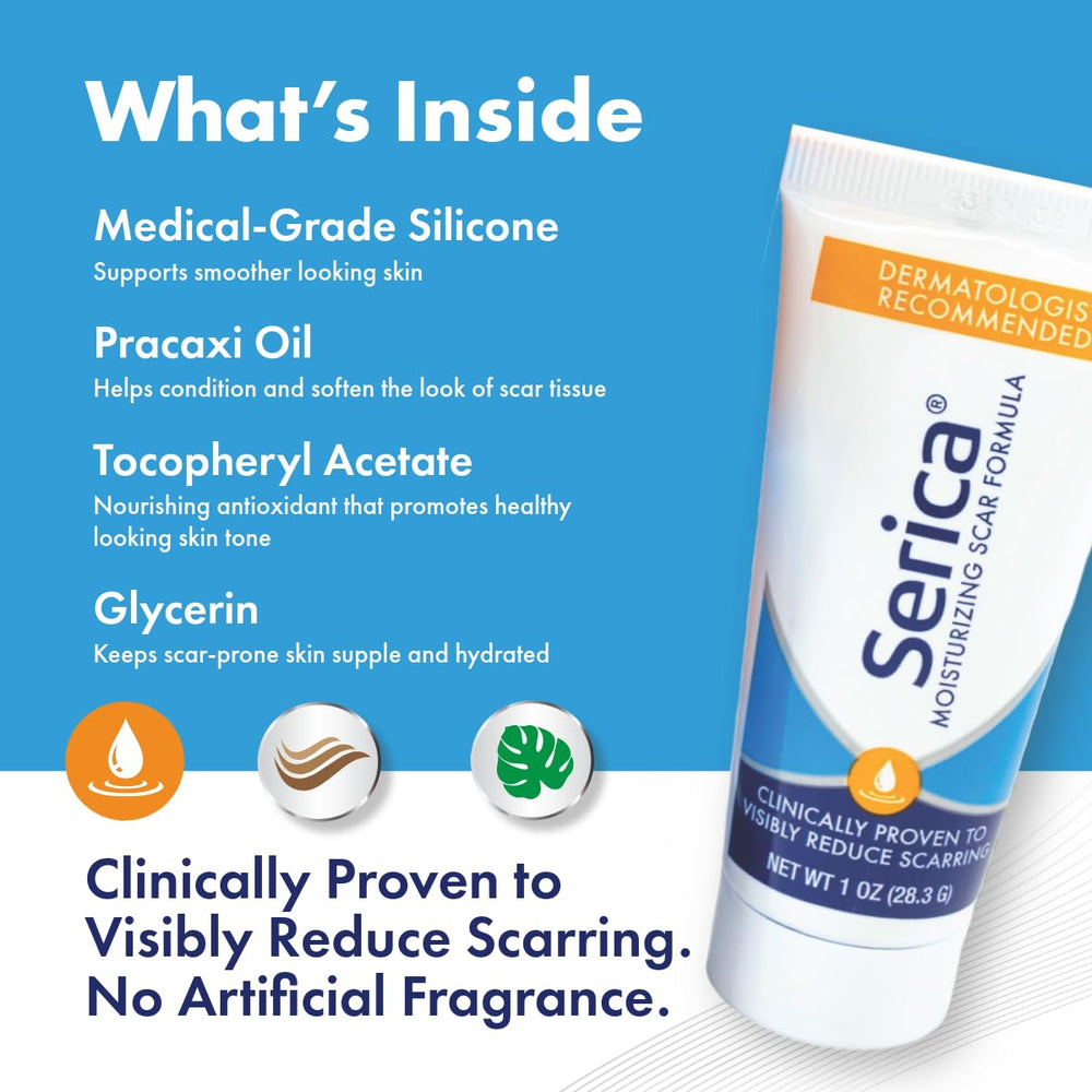Serica Scar Gel helps ease itch and dryness during healing.