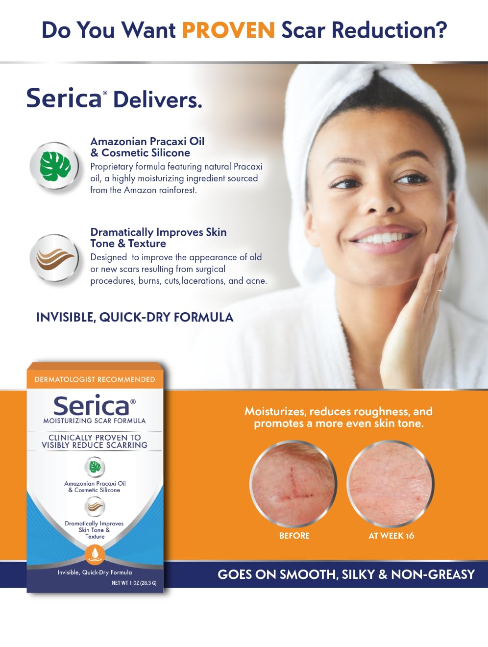 Serica Scar Gel travel-friendly bottle for on-the-go care.
