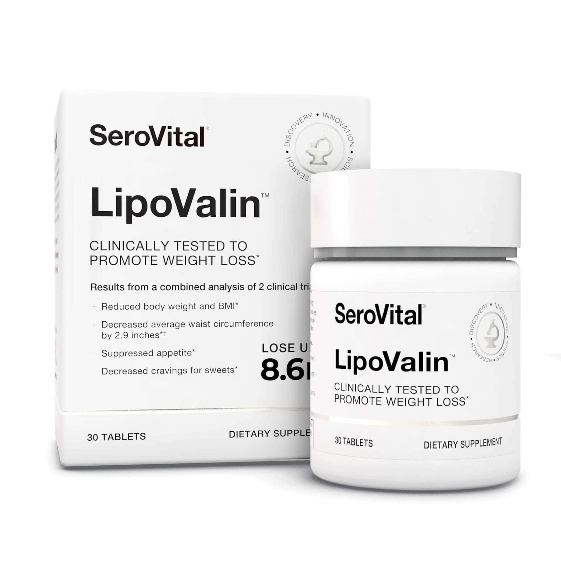 Serovital LipoValin bottle front view showing daily weight management support