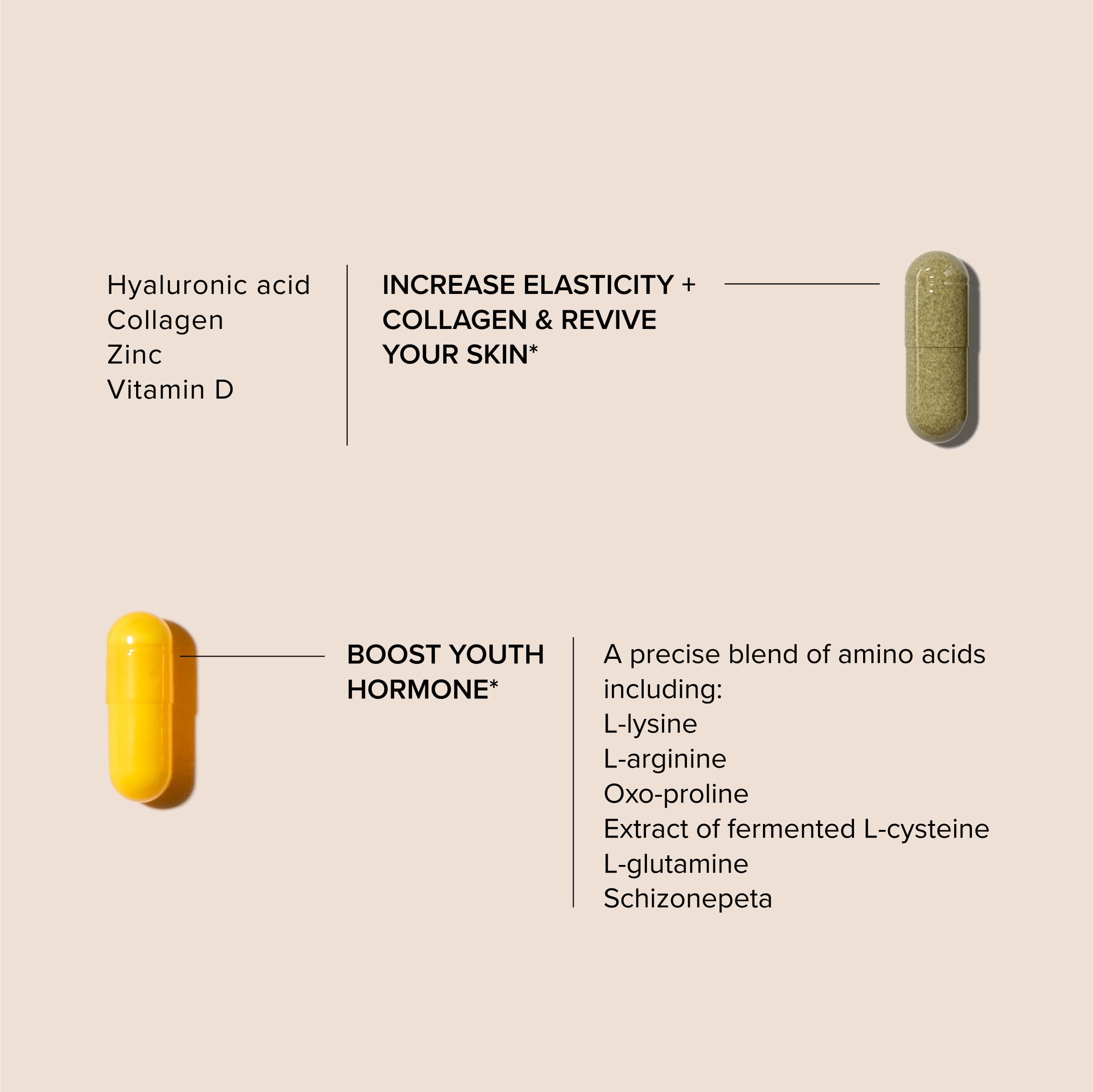 Serovital Skin Revive collagen peptides close-up highlighting skin support.